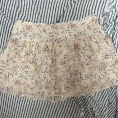 Gonna floreale beige, rosa