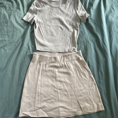 Beige skirt and top set