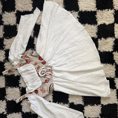 Ensemble de top fleurs blanc