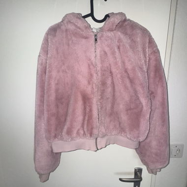 Kuschelige Teddyjacke in Rosa
