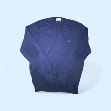 Lacoste – V-neck navy sweater Size : L