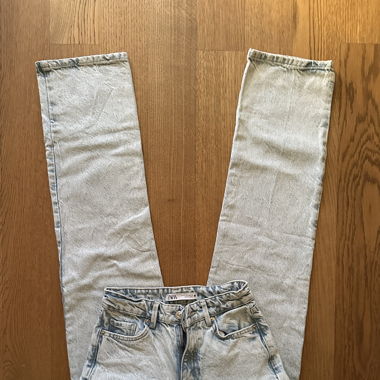 Blue straight leg jeans