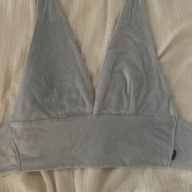 Rework velvet halter top