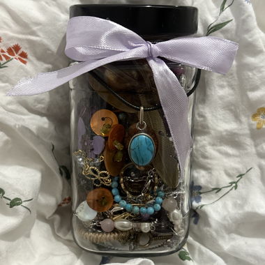 Whimsical butterfly jewelry jar