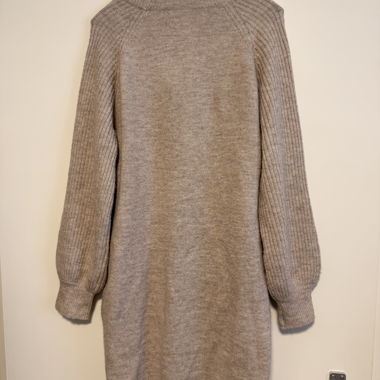 Beige long knit sweater dress