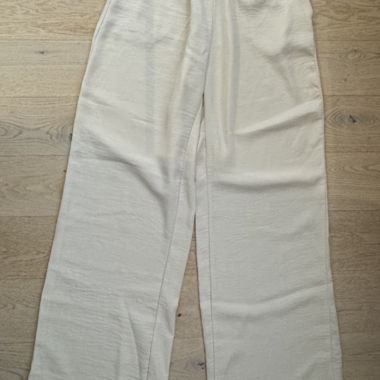 White/Beige Fabric Trousers