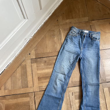 Flared Stretch Denim Pants
