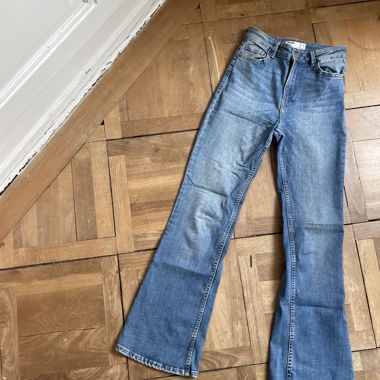 Flared Stretch Denim Pants