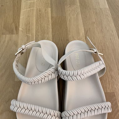 Cream leather sandals
