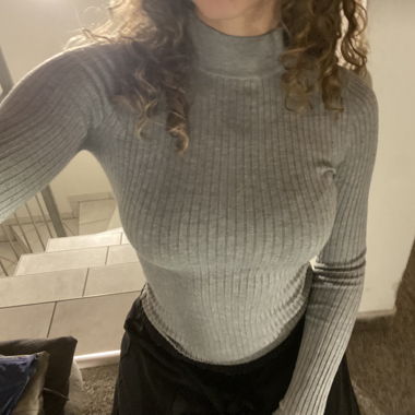 turtleneck langarm shirt grau