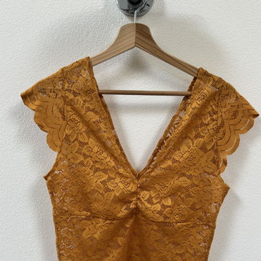 Pull&Bear Warm Yellow Mesh Tank Top