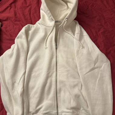Beige/bianco Zara Felpa con zip taglia L
