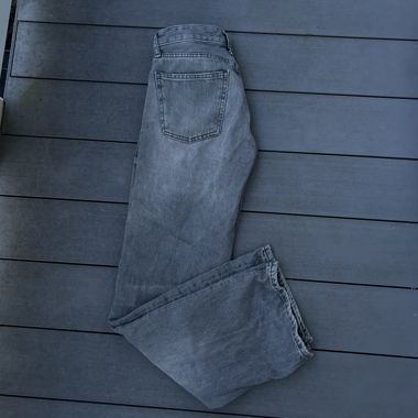 Graue midwaist-lowaist scandilook Hose