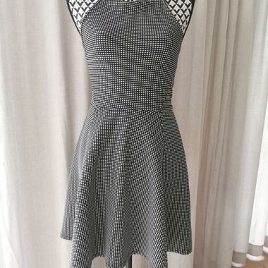 Black-and-white A-line dress