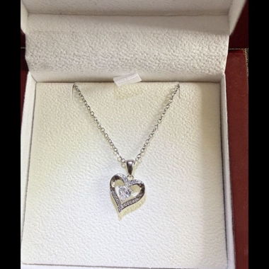 Silver Heart Pendant Chain 925
