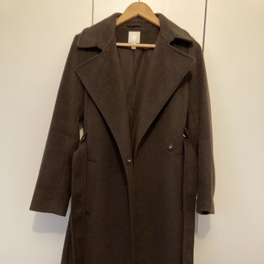 H&M Manteau Long Brun Chocolat