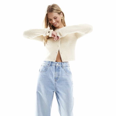 Jeans in Hellblau mit breitem Umschlag