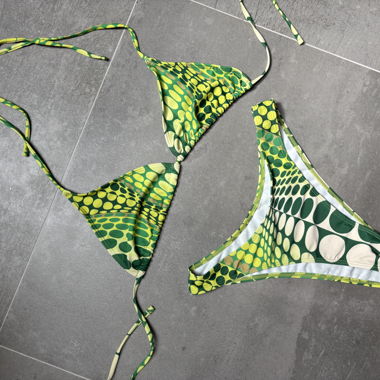 Bikini triangle vert et jaune 