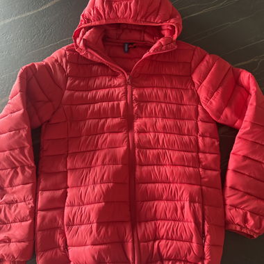 Red Hooded Padded Jacket