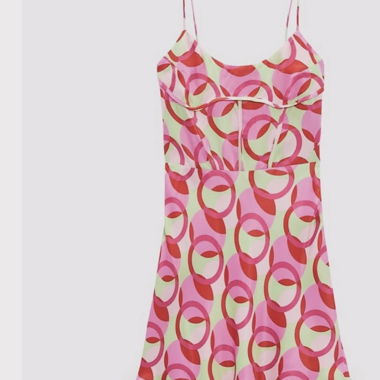 Robe courte à motifs circulaires