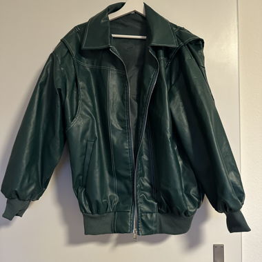 green leather jacket