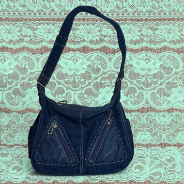 Sac bandoulière en cuir suède vintage noir