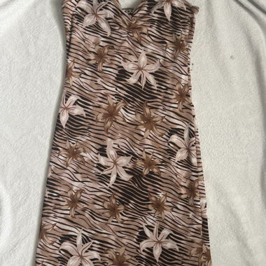 Abito slip con stampa zebra e floreale