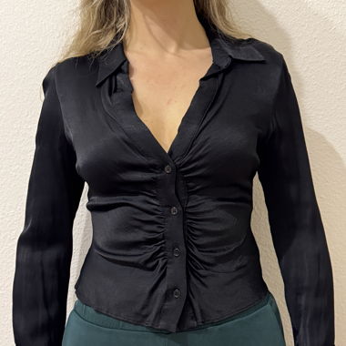 Schwarze Bluse Zara L
