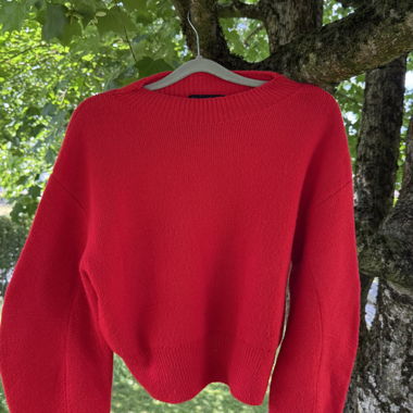 Maglione in maglia rosso Mango