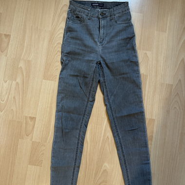 Skinny-Jeans grau, High Waist