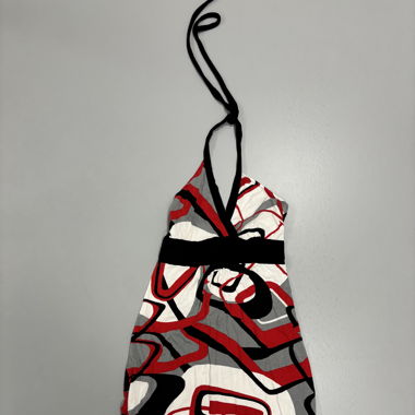 white red gray dress
