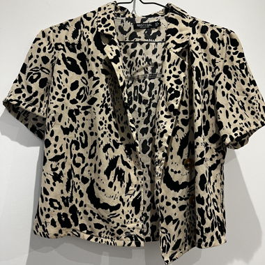 Bauchfreies Leopard Hemd