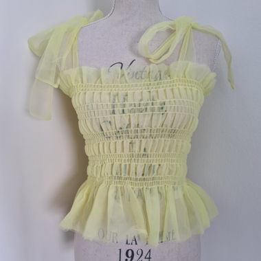 H&M Chiffon Ruched Cami Top Yellow