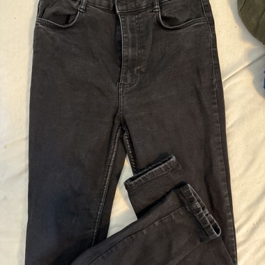 skinny jean black "washed out"