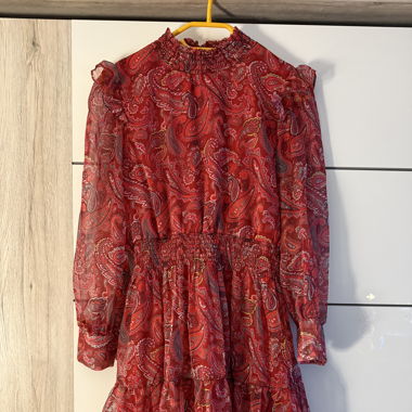 Rotes Paisley-Kleid (Grösse L)