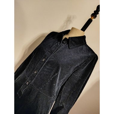 Blaues Cord-Kleidhemd