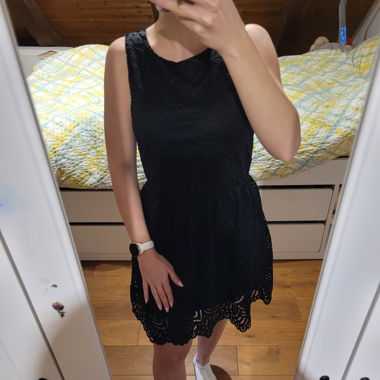 Black dress with lace effect