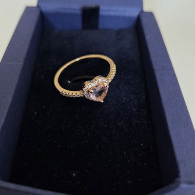 Heart Ring with Stone Size 8