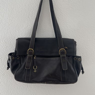 Borsa in pelle marrone scuro