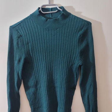 Maglione a coste verde