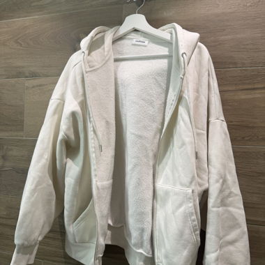 Sweat à capuche zippé blanc