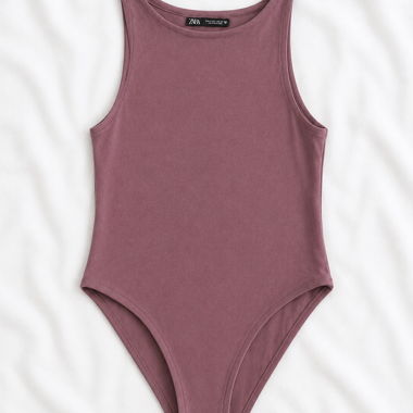 Pink sleeveless bodysuit