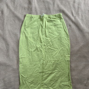 Like Green Long Pencil Skirt With White Bow