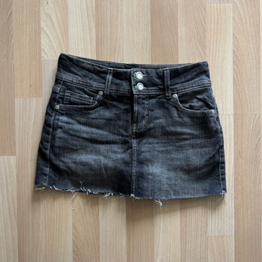 Black Denim Mini Skirt