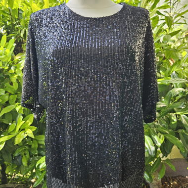 Haut festif à paillettes en noir