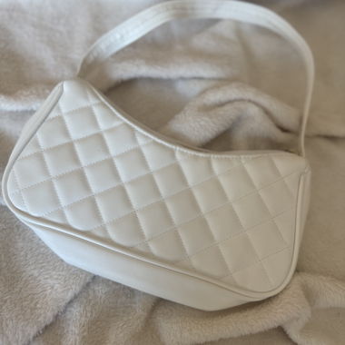 Borsa baguette bianca trapuntata