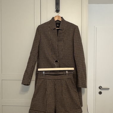 Maje Hahnentritt-Blazer- und Shorts-Set