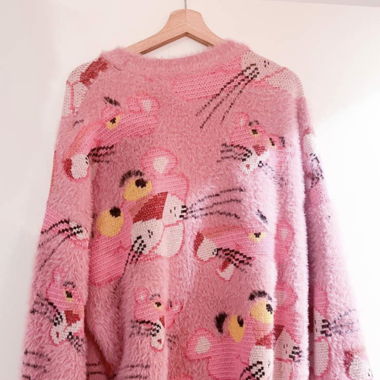 Desigual, Flauschiger Pink Panther Pulli, Gr. L