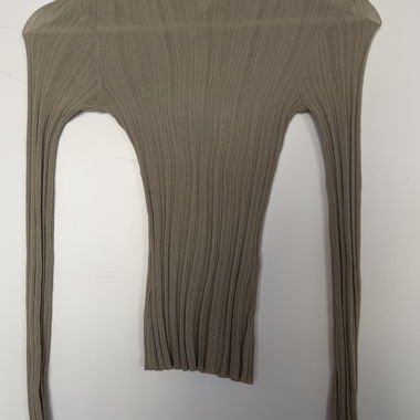 Beiger Rippstrick-Pullover XS H&M