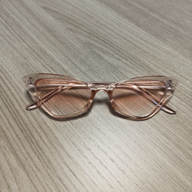 Transparent Pink Cat-Eye Glasses